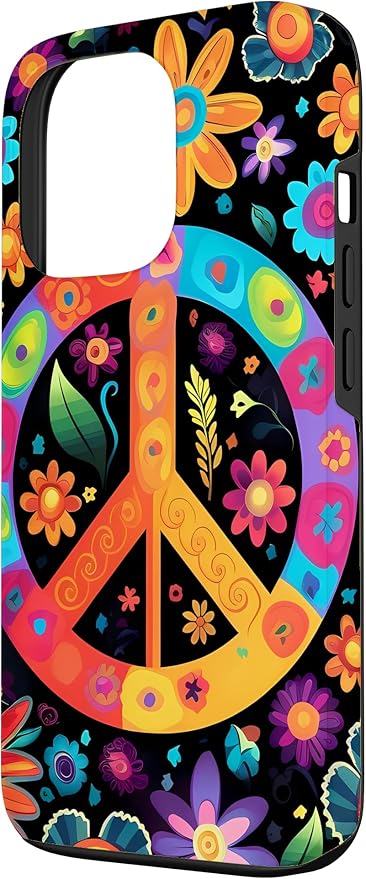 iPhone 13 Pro Peace Sign Hippie Floral Case