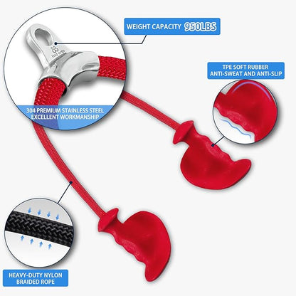 Tricep Rope with Ergonomic Handles, 36 Inch Tricep Pull Down Rope for Cable Machine, Pulley System, Triceps Rope Cable Attachment for Gym, Home