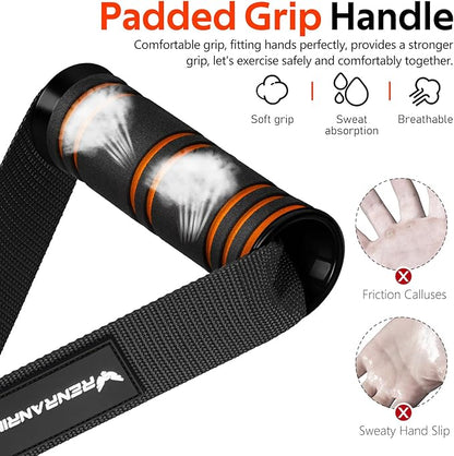 RENRANRING Gym Exercise Handles, Replacement Handle Attachments for Cable Machine Pulleys, Resistance Band and Strength Trainer, Pull Down Workout Accessories, Home Gym Add On Equipment