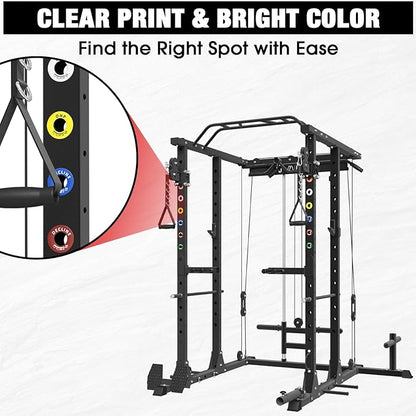 Mikolo Squat Rack Magnetic Position Markers - Power Cage Attachment, for J-Hooks and Spotter Arms (1" Holes)
