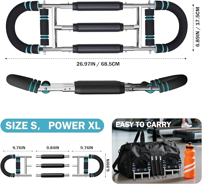 Twister Arm Trainer, Adjustable Chest Workout Equipment, Anti-Slip Grips & Double-Spring Safety, Arm Trainer for Men/Women, Portable Home Fitness Equipment