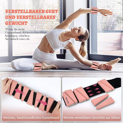 Ankle Weights Set of 2 (1 lb/2 lb/3 lb Each) Adjustable Wrist Weights for Women Men Wearable Arm Leg Weight for Pilates, Running, Walking, Workout, Yoga