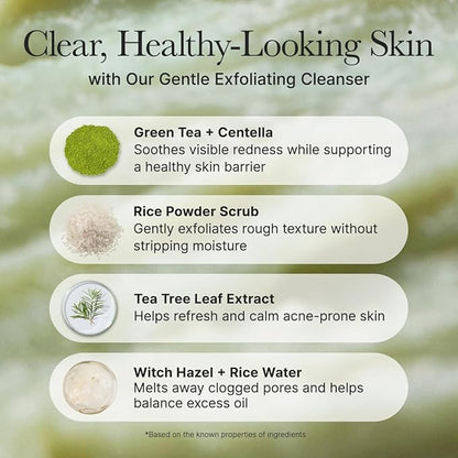 Korean Rice Mochi Face Cleanser - Face Mask, Foaming Cleanser, Gentle Scrub All in One - Deep Cleansing, Moisturizing, Pore Minimizing, Removing Blackhead- with Rice Water & Green Tea, Mugwort