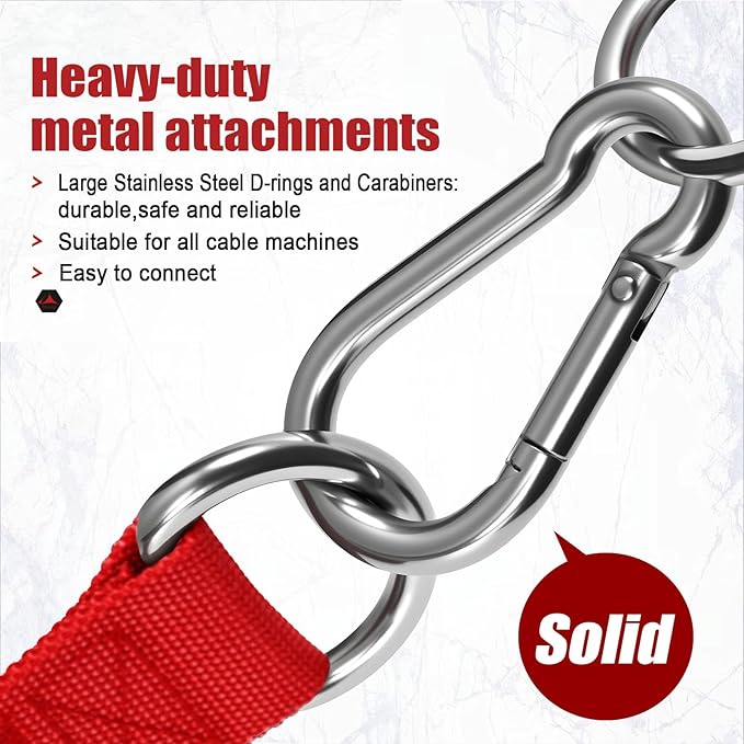 Heavy Duty Metal Workout Handles，Replacement Grip Attachments for Cable Machines, Resistance Bands, LAT Pulldown, Strength Exercise Home Gym & Commercial Fitness Equipment