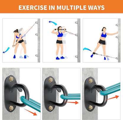 3-Pack Resistance Band Wall Anchor, Workout Wall Mount Anchor, Wall Mount Bracket for Suspension Straps, Space Saving Workout Equipment for Strength Training, Home Gym