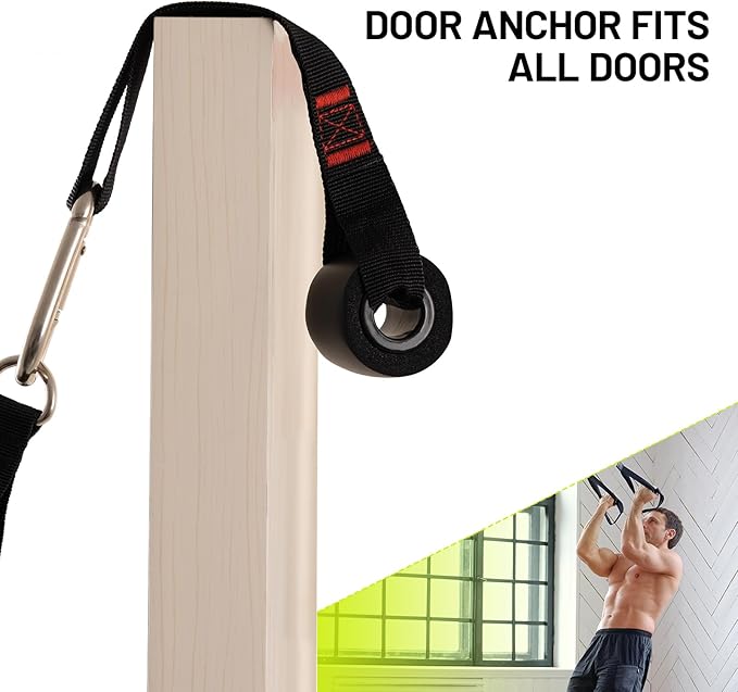 Slim Panda Door Anchor Strap for Resistance Bands, Door Resistance Bands for Workouts, Strength Training, Portable Door Gym Attachment for Home Fitness, Multi Point Anchor Workout Equipment
