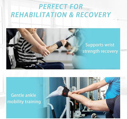 Adjustable Weightlifting Wrist & Ankle Straps with Triangle Ring for Deadlifts, Tricep Pull-Downs, Pilates, Cable Machines & Rehab – Padded Straps for Gym, Physical Therapy, and Recovery