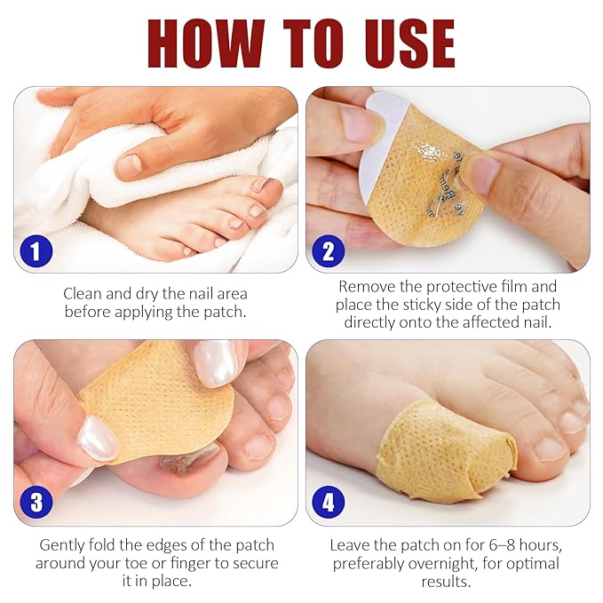 Toenail Treatment Extra Strength, 32 Pcs Nail Patches Overnight Nail Fast Acting Care for Damaged Nails- Visible Results in 8 Hours-Renewal for Men and Women