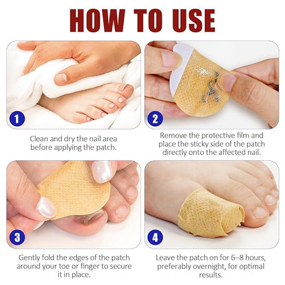 Toenail Treatment Extra Strength, 32 Pcs Nail Patches Overnight Nail Fast Acting Care for Damaged Nails- Visible Results in 8 Hours-Renewal for Men and Women