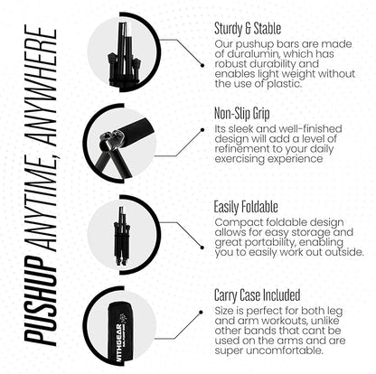 Push Up Bar – Folding Dip Bar for Home Workout, Lightweight & Portable Strength Training Equipment for Men & Women, Indoor & Outdoor Use (Hawk)