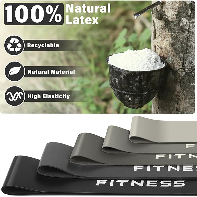 Resistance Bands for Working Out, Exercise Bands Resistance Bands Set with 5 Resistance Levels, Latex Loop Bands for Women Men, Workout Bands for Legs, Glutes, Strength Training, Yoga, Home Gym