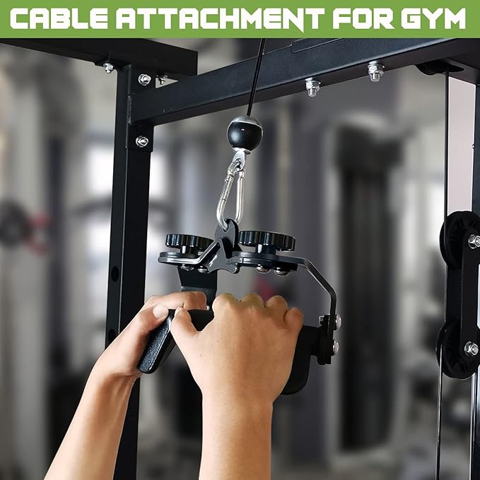 KORIKAHM Adjustable Lat Pull down Bar, Cable Machine Attachments for Gym, Home Gym Fitness T-bar Row Pulldown Attachments, Lat Pull Down Machine Wide Grip Neutral Grip Handle