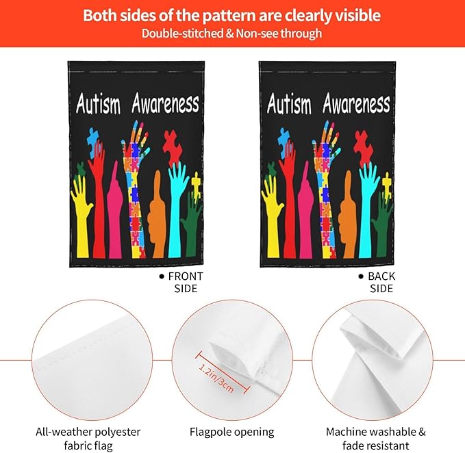Autism Awareness Garden Flag Outdoor 12 X 18 Inch Gifts Floral Mini Yard House Flags Double-Sided Farmhouse Sign For Home Garden Decoration