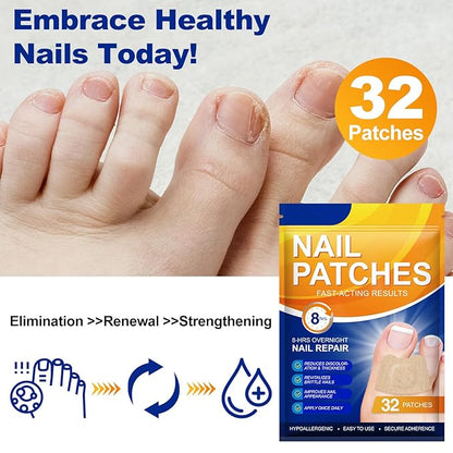 64 pcs Toenail Treatment Extra Strength-8-Hrs Overnight Nail Repair,ingrown toenail treatment,Strengthens Brittle Nails,Improves Texture & Thickening Hypoallergenic Easy