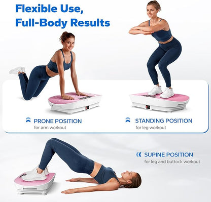 MERACH Vibration Plate Exercise Machine, Slim Vibration Plate for Lymphatic Drainage Weight Loss, Vibrating Plate with Real-Time Calorie Tracking on LED Display, Workout Equipment for Home Women Men