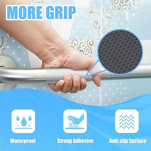 Rubber Grip Tape, Ultra-Thin Strong Adhesive Anti-Slip Waterproof Heat Resistant Wear-Resistant Cushion Pad, Making Handles or Contact Surfaces Safer, with Grip and Comfort (Clear, 2In x 10Ft)