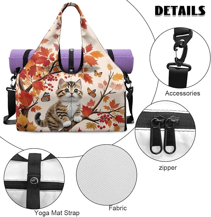 Yoga Mat Bag for Women Men Large Carryall Tote with Adjustable Shoulder Strap for Gym Yoga Travel Pilates Office