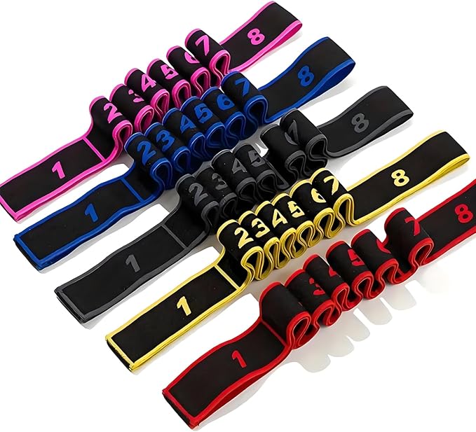 2 PCS Kids Dance Stretch Straps - Multi-Loop Adjustable Exercise Bands - 8 Loops (Pink)