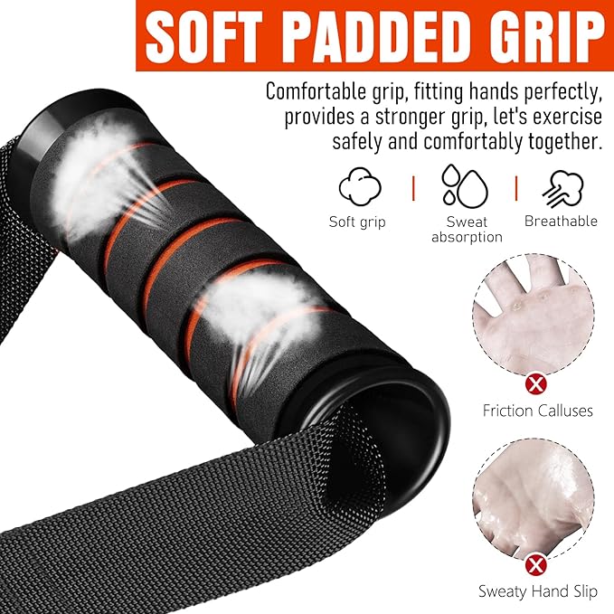 Heavy Duty Exercise Handles, Gym Cable Handles for Cable Machine Attachments, D Handle Cable Attachments, Handles for Resistance Bands, Workout Accessories, Fitness Equipment for Home Gym