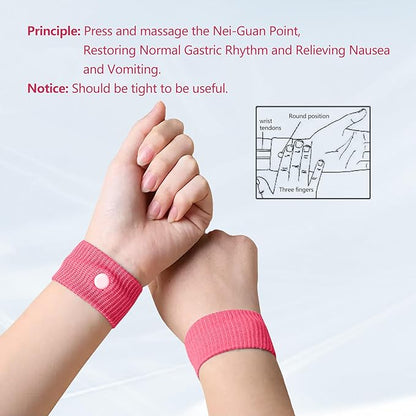 Motion Sickness Wristband, Anti-Nausea Acupressure Wrist Band for Nausea Relief, Dizziness and Vomiting from Car Sea Boat Flying Travel Sickness for Adults and Kids (Multicolor, Small, 6 Pairs)