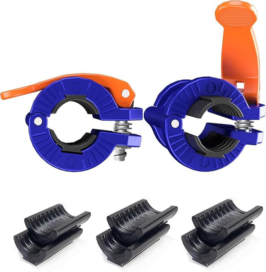 Barbell Clamps 1 Inch or 2inch - 2 PCS Adjustable Barbell Clips Quick Release Locking Weight Clips Olympic Barbell Collars (Blue 0.98-1.18inch)