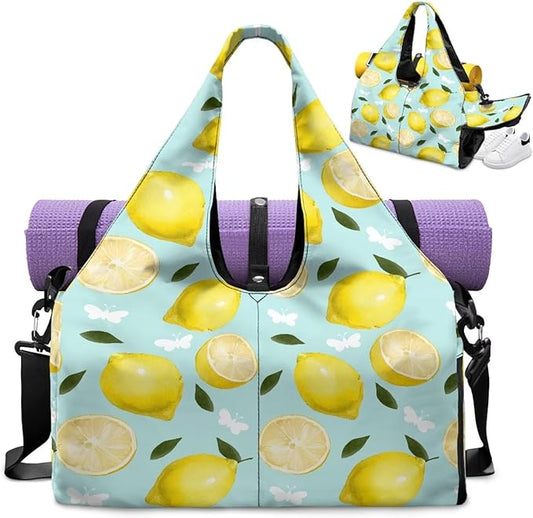 Yoga Mat Bag for Women Men Large Carryall Tote with Adjustable Shoulder Strap for Gym Yoga Travel Pilates Office