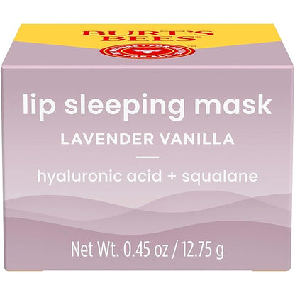 Burt’s Bees Stocking Stuffers, Lavender Vanilla Lip Sleeping Mask, With Hyaluronic Acid and Squalane Moisturizer To Instantly Hydrate Lips, Overnight Lip Mask, Lip Treatment Christmas Gifts, 0.45 oz.
