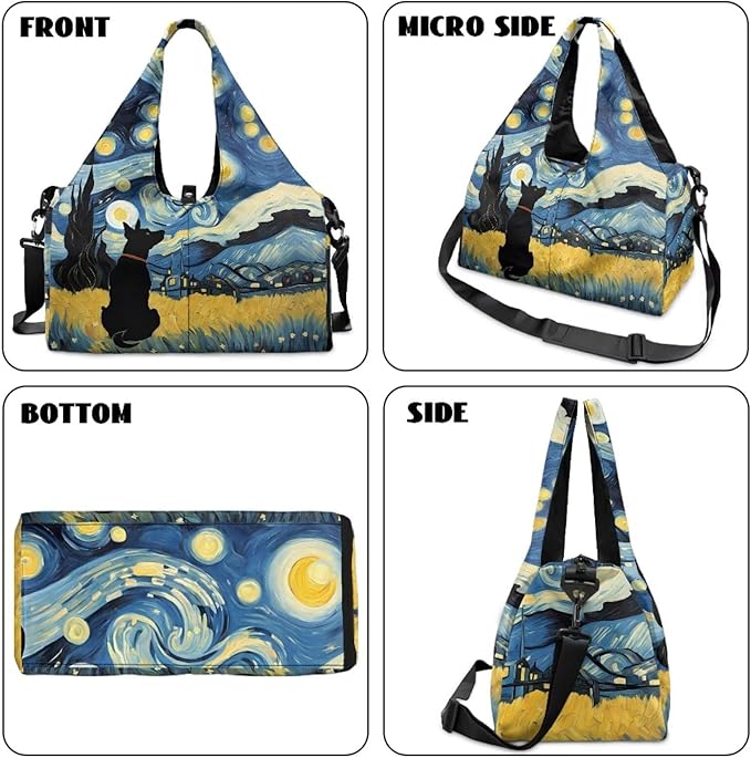 Yoga Mat Bag for Women Men Large Carryall Tote with Adjustable Shoulder Strap for Gym Yoga Travel Pilates Office