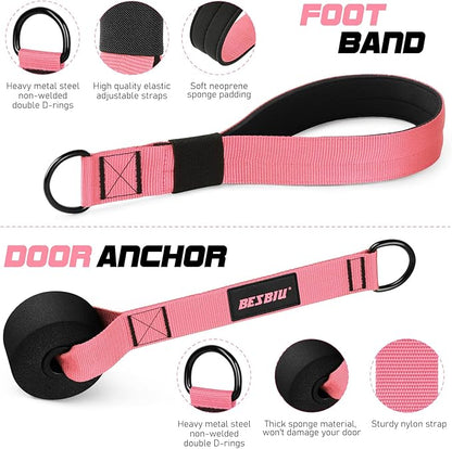 Pilates Bar Kit with Resistance Bands for Working Out, 210lbs Heavy Resistance Bands with Handles, Pilates Equipment with Resistance Band Bar for Men Women, at Home Gym Full Body Workout Equipment