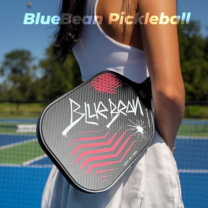 Pickleball Paddles,USAPA,Carbon Fiber Pickleball Paddle with 16MM Polymer Honeycomb Core Provides Lighter Weight&Higher Grit&Spin,Engineered for Professional Players,BlueBean