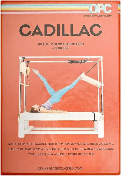 OnlinePilatesClasses Pilates Cadillac Tower Reformer Deck with Video Tutorials, Fitness Flash Cards with 110 All-Levels Cards Set for Home Gym Exercise, Reformer Not Included