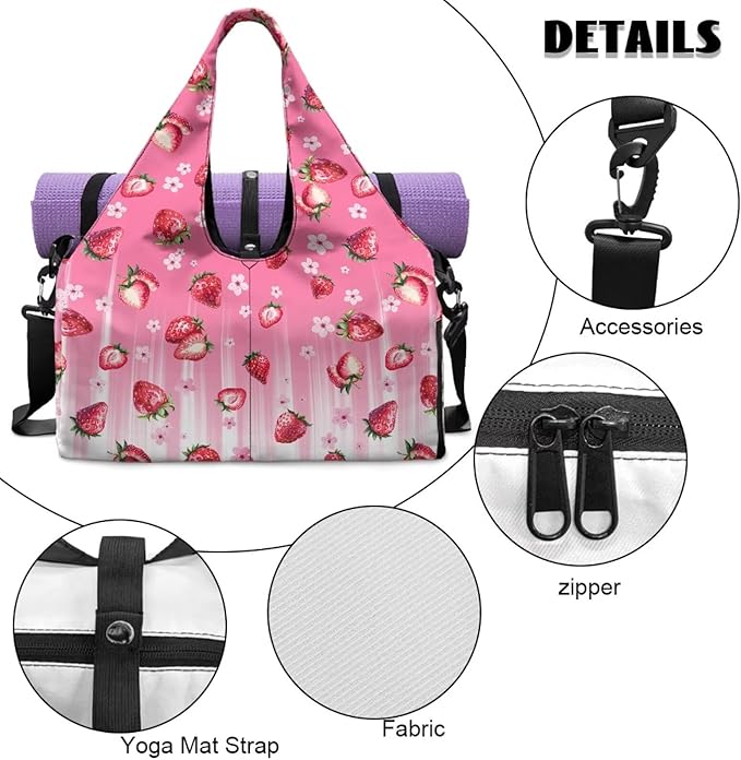 Yoga Mat Bag for Women Men Large Carryall Tote with Adjustable Shoulder Strap for Gym Yoga Travel Pilates Office