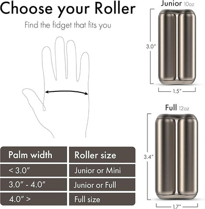 ONO Roller - Handheld Fidget Toy for Adults | Help Relieve Stress, Anxiety, Tension | Promotes Focus, Clarity | Compact, Portable Design | Full Size Titanium