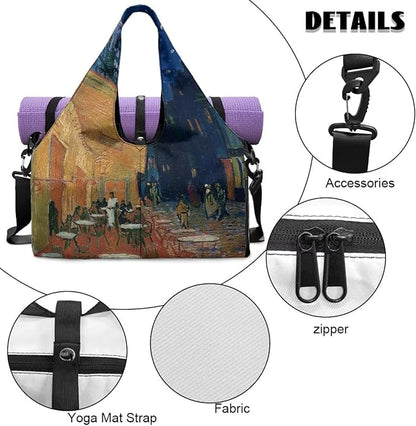 Yoga Mat Bag for Women Men Large Carryall Tote with Adjustable Shoulder Strap for Gym Yoga Travel Pilates Office