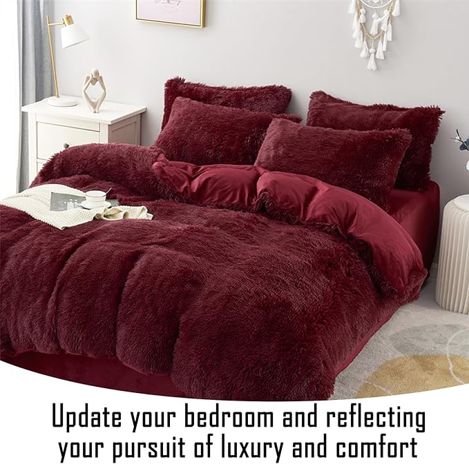 MorroMorn Flower Pillow Shaped Throw Pillows, 20" Floor Pillow Butt Cushion - Fluffy Shaggy Daisy Floral Decorative Pillows for Bed Couch Sofa Chair Cute Plush Faux Fur Room Decor (Dark Red)