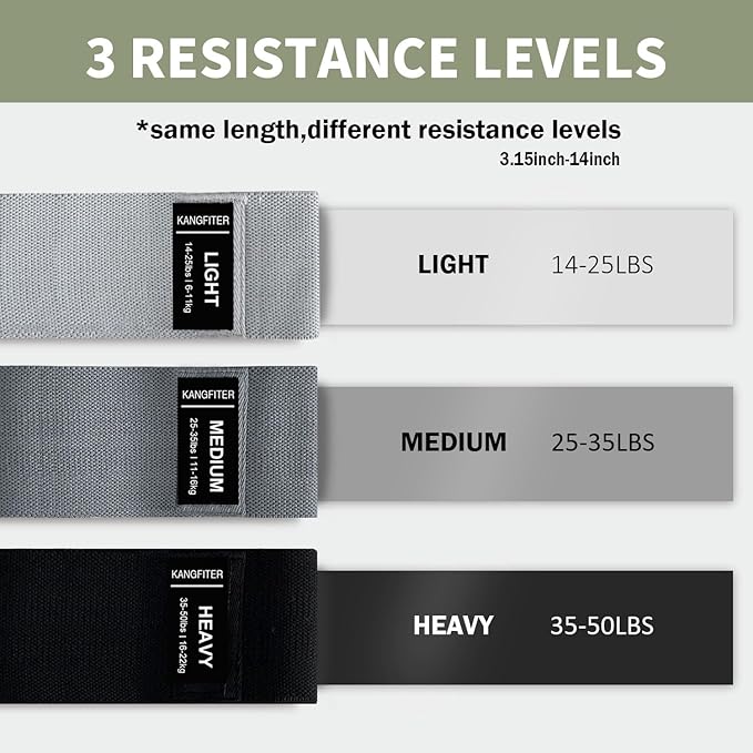 Non-Slip Fabric Resistance Bands for Working Out, Loop Exercise Bands for Booty Leg, Butt, Glute, Stretch Workout Bands for Women & Men, Hip Elastic Bands for Home Gym Fitness, Yoga, Pilates