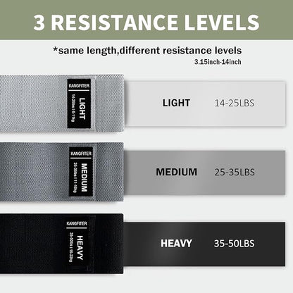 Non-Slip Fabric Resistance Bands for Working Out, Loop Exercise Bands for Booty Leg, Butt, Glute, Stretch Workout Bands for Women & Men, Hip Elastic Bands for Home Gym Fitness, Yoga, Pilates