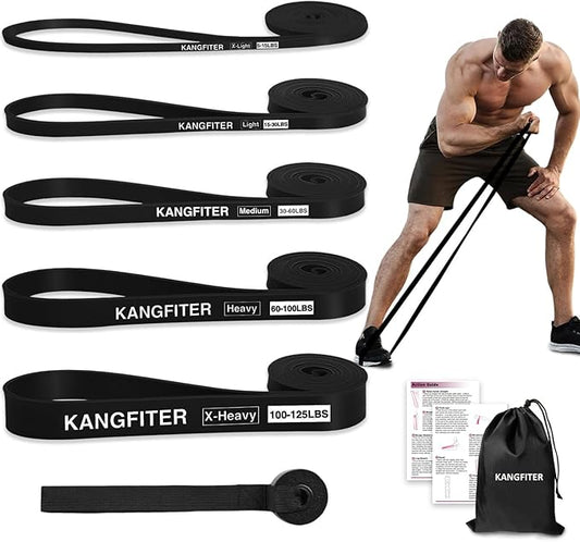 Resistance Bands for Working Out, Pull Up Bands for Men Women, Thick Heavy Resistance Band Set with Door Anchor, Elastic Exercise Bands for Body Stretching, Physical Therapy, Home Workouts