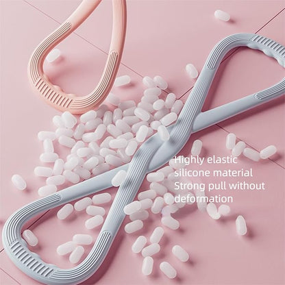 Upgraded Figure 8 Resistance Band - Portable Silicone Exercise Band for Yoga, Strength Training & Full Body Workouts | Home Gym & Travel Equipment