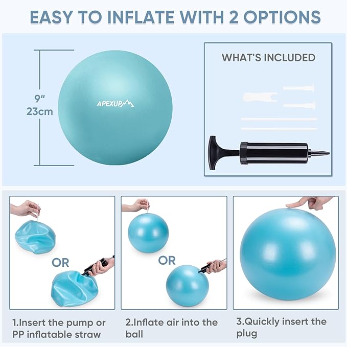 APEXUP Yoga Ball Exercise Ball Anti Slip Heavy Duty for Fitness, Balance & Core Workout