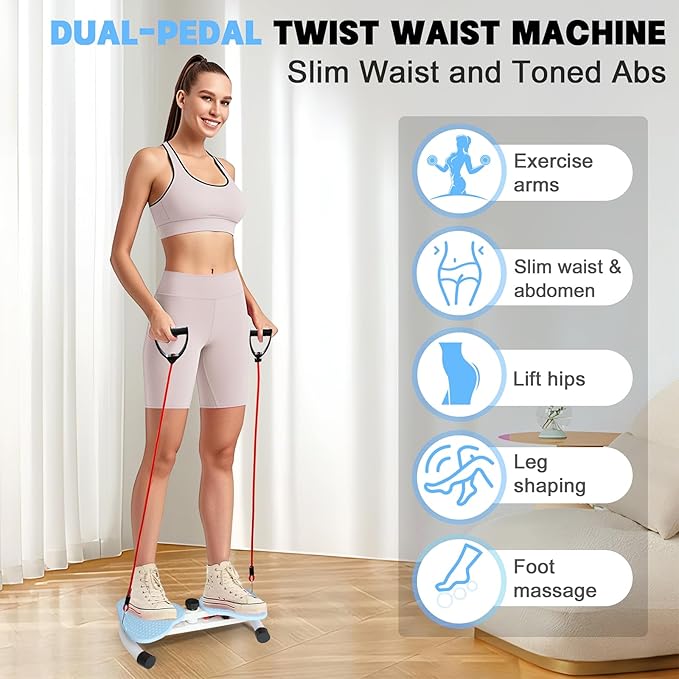 Waist Twisting Machine, Noiseless Ab Twist Board, 260 lbs Capacity, Twist Exercise Machine Home Gym Fitness Tool for Women Slim Waist and Core Ab Exercise