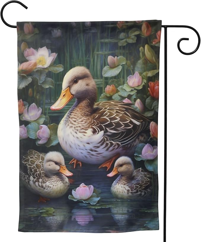 Ducks Family Garden Flag 12x18 In Double Sided Yard Flags Lawn Sign Decor No Flagstand