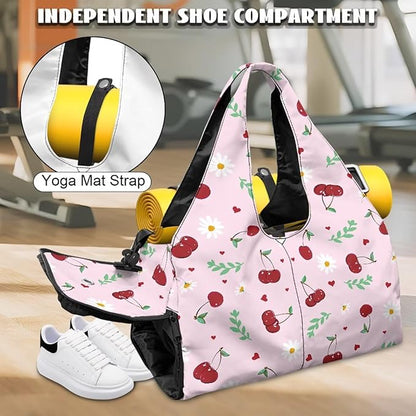 Yoga Mat Bag for Women Men Large Carryall Tote with Adjustable Shoulder Strap for Gym Yoga Travel Pilates Office