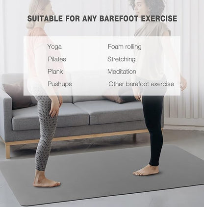 UMINEUX Large Yoga Mat for Men and Women 1/4 & 2/5 Inch Extra Thick TPE Fitness Mat for Home Gym Workout, Non-Slip, Eco Friendly Exercise Mat for Yoga, Pilates, Stretching, Meditation