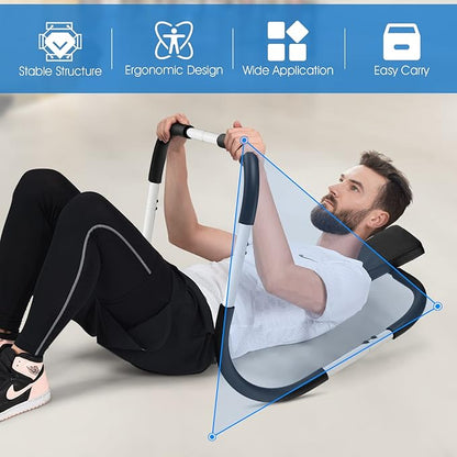 Goplus AB Fitness Crunch, Portable Abdominal Machine Workout Exerciser for Core Strength, Muscle Training, Sit Up AB Trainer for Home, Office, Gym