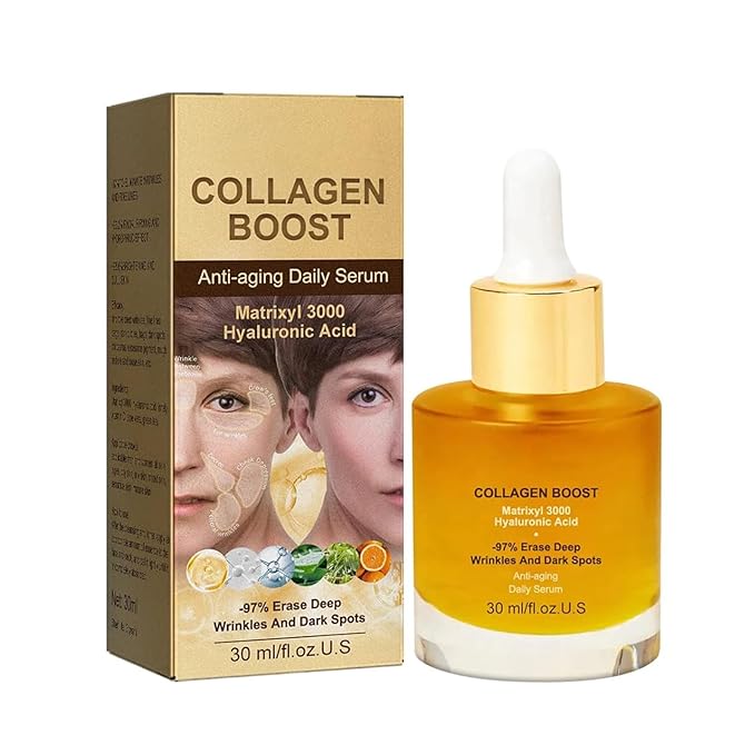 Collagen Boost Anti-Aging Serum, Collagen Peptide Anti-Wrinkle Serum, Collagen Face Serum For Skin Tightening Helps Lift, Plump, & Firm Sagging Skin, Serums For Skin Care, Anti Wrinkle Boost