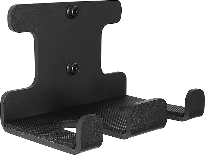 Barbell Rack Doule Hook Wall Mount Heavy Duty Vertical Barbell Holder Weight Bar Holder for Olympic Barbell, Curl bar, Commercial or Home Gym Accessory
