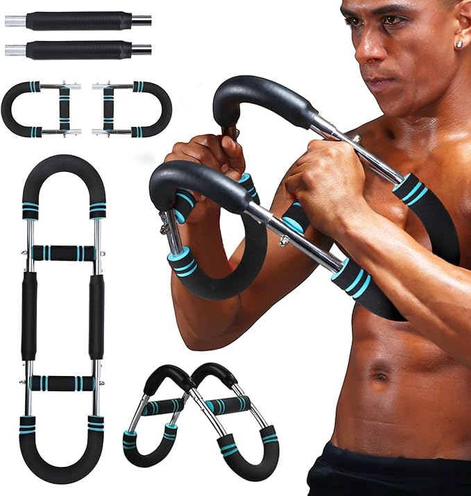 Twister Arm Trainer, BicycleStore Adjustable Forearm Strengthener Detachable Chest Workout Device, Tricep Arm Twister Exerciser for Men Portable Shoulder Muscle Fitness Equipment for Strength Training