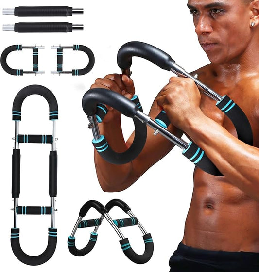 Twister Arm Trainer, BicycleStore Adjustable Forearm Strengthener Detachable Chest Workout Device, Tricep Arm Twister Exerciser for Men Portable Shoulder Muscle Fitness Equipment for Strength Training