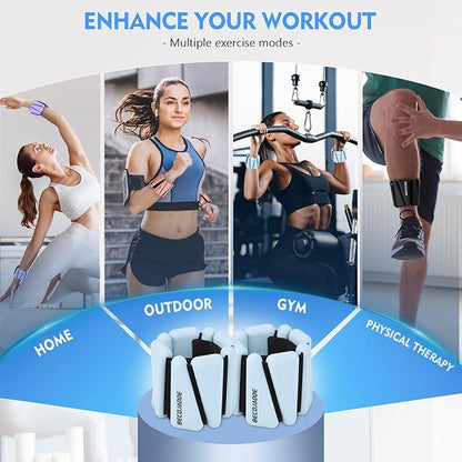 Ankle Weights Set of 2 (1 lb/2 lb/3 lb Each) Adjustable Wrist Weights for Women Men Wearable Arm Leg Weight for Pilates, Running, Walking, Workout, Yoga